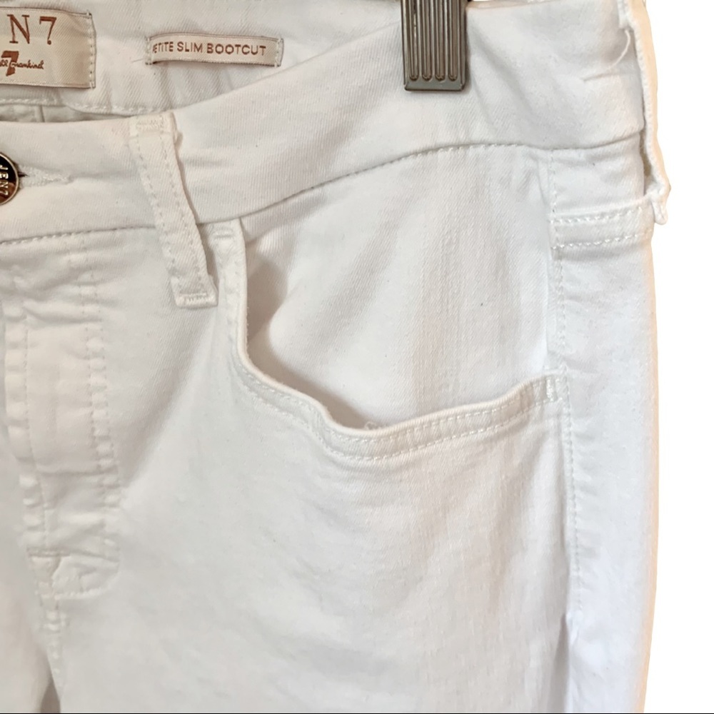 7 FOR ALL MANKIND Jen 7 Petite White Slim Bootcut Jeans Stretch Denim Midrise - Picture 12 of 12